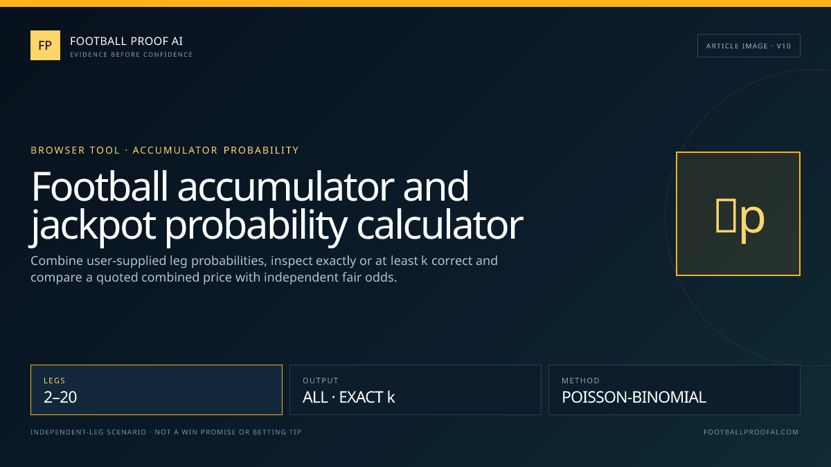 Football accumulator and jackpot independent probability calculator